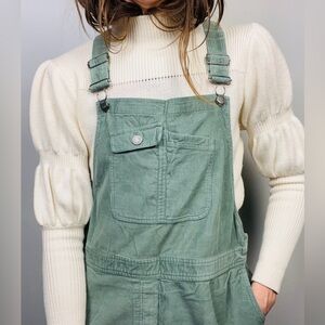 J.Jill Sage Green Corduroy Overalls